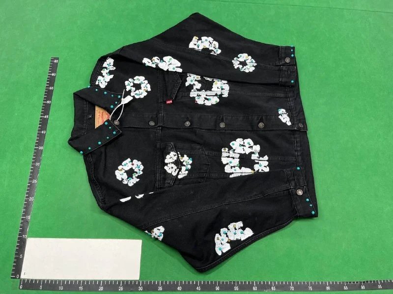 Kanye same style denim tears denim suit jeans jacket
