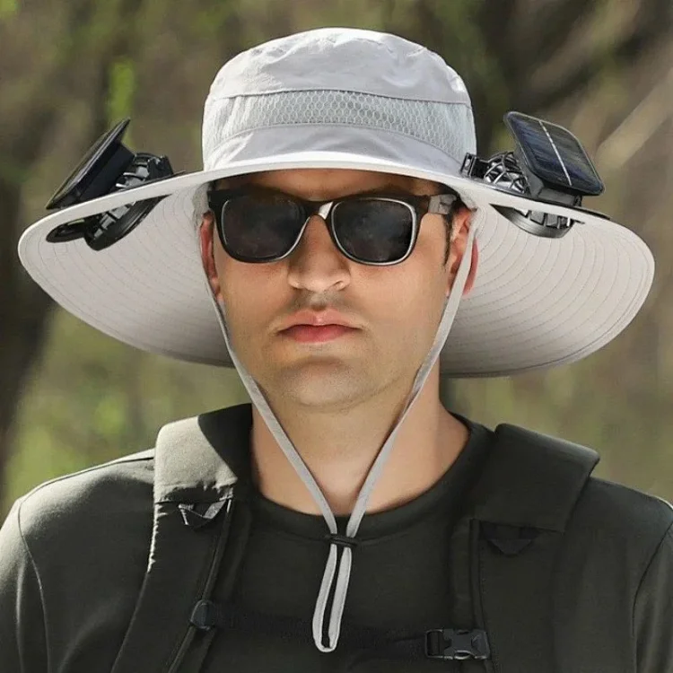 Solar energy + usb fan hat