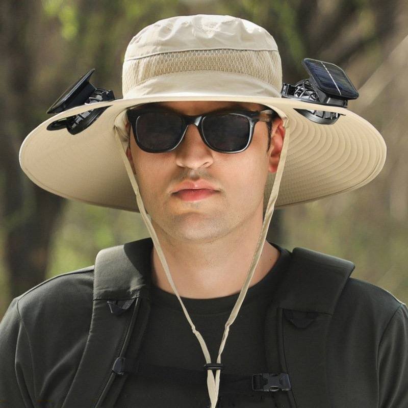 Solar energy + usb fan hat