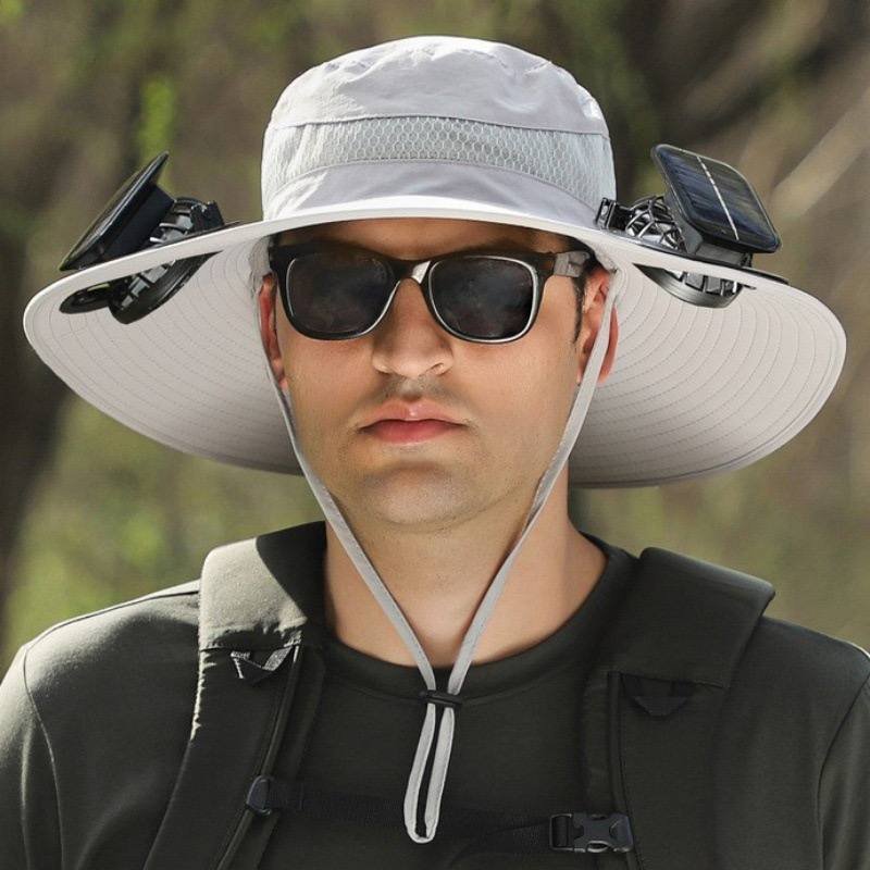 Solar energy + usb fan hat