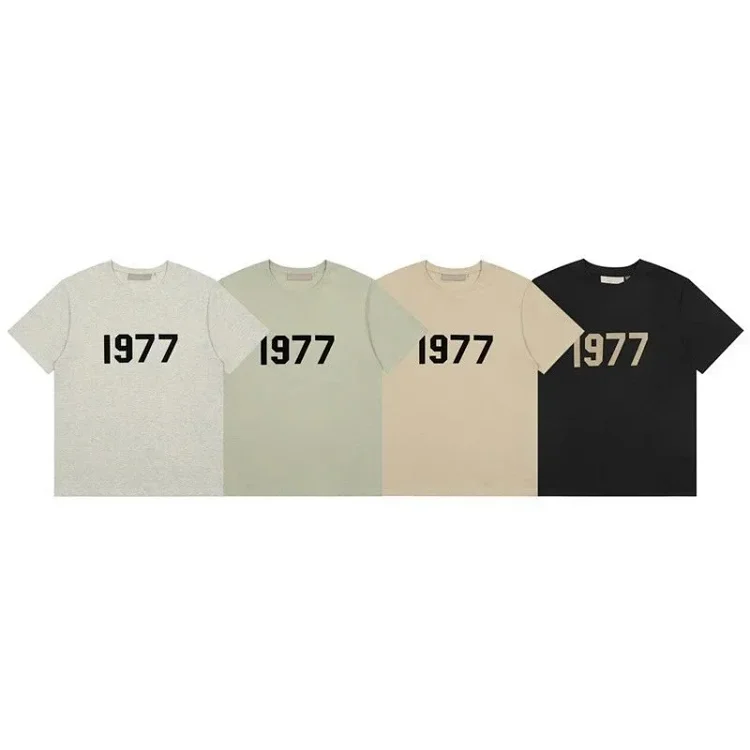 High street casual 1977 short sleeve loose casual American men and women couples T-shirt-JS