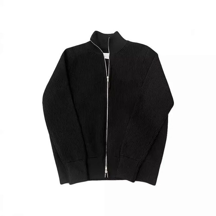 Margiela all wool version high collar zipper cardigan sweater jacket