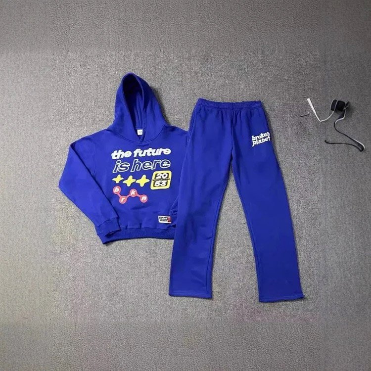 HYPERGRAND Heavy Letters Foam Print Hooded Sweatshirt Set