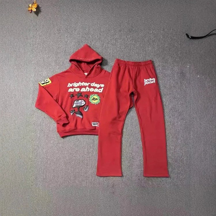 HYPERGRAND Heavy Letters Foam Print Hooded Sweatshirt Set